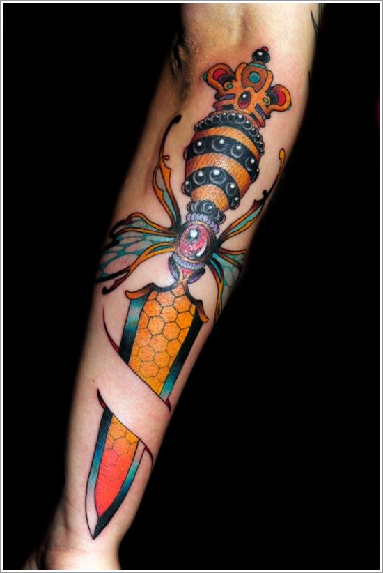 Daggers or knives tattoo design, idea 9