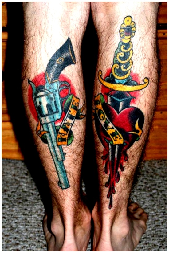 Daggers or knives tattoo design, idea 15