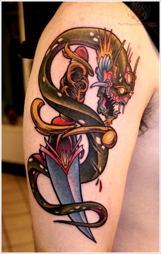 Daggers or knives tattoo design, idea 7