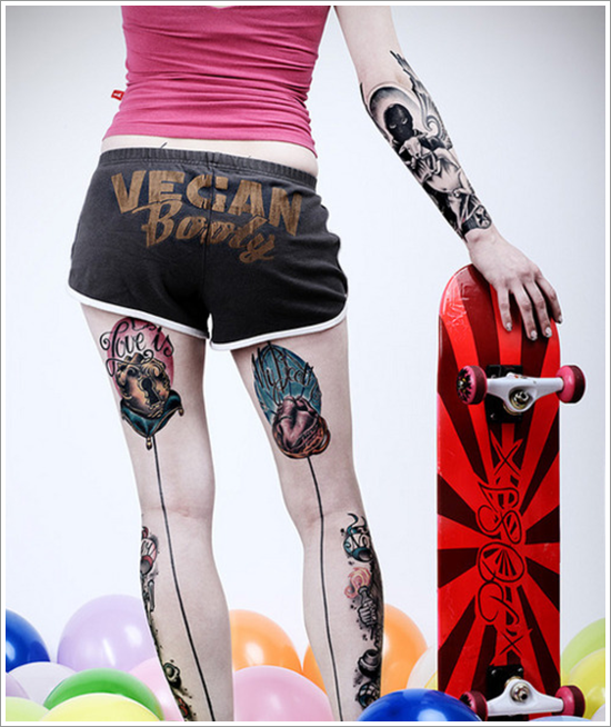 The lock and key tattoo motifs design, idea 4