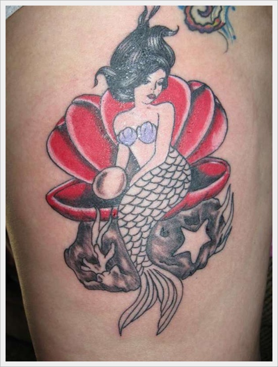 Beautiful examples of mermaid tattoos design, idea 16