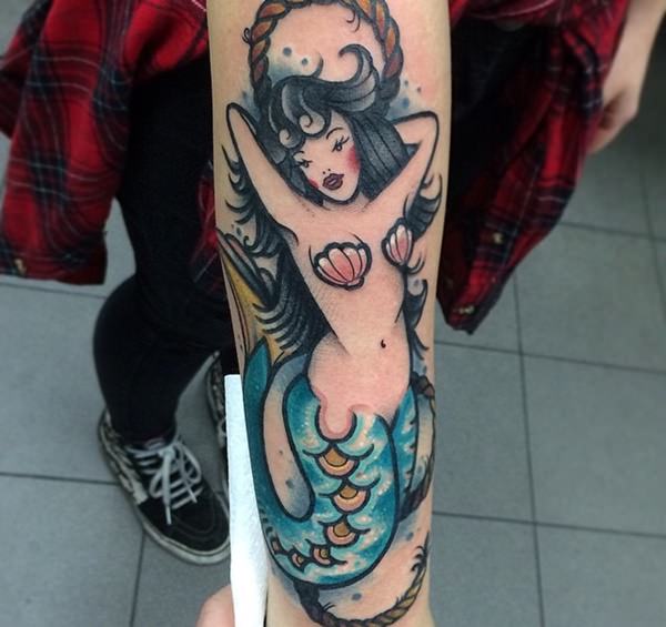 Beautiful examples of mermaid tattoos design, idea 64