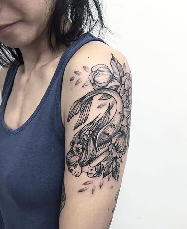 Beautiful examples of mermaid tattoos design, idea 54