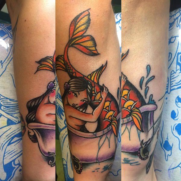 Beautiful examples of mermaid tattoos design, idea 76