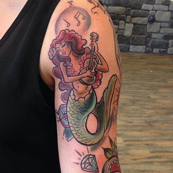 Beautiful examples of mermaid tattoos design, idea 33