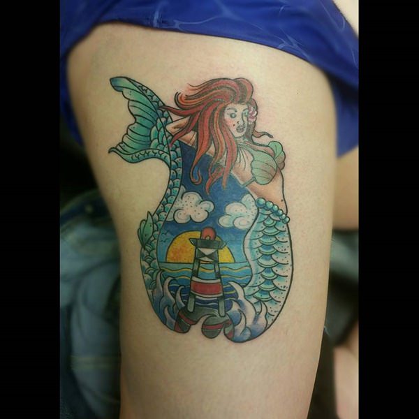 Beautiful examples of mermaid tattoos design, idea 36
