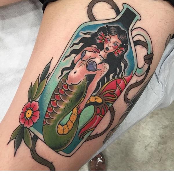 Beautiful examples of mermaid tattoos design, idea 39