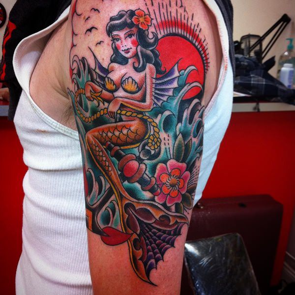 Beautiful examples of mermaid tattoos design, idea 40