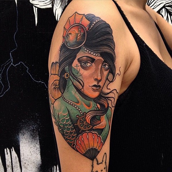 Beautiful examples of mermaid tattoos design, idea 41