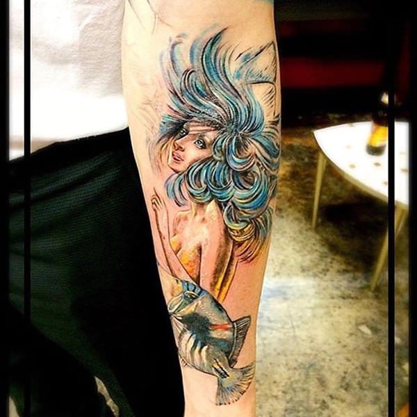 Beautiful examples of mermaid tattoos design, idea 42