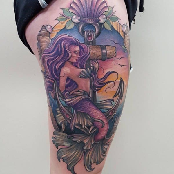 Beautiful examples of mermaid tattoos design, idea 45