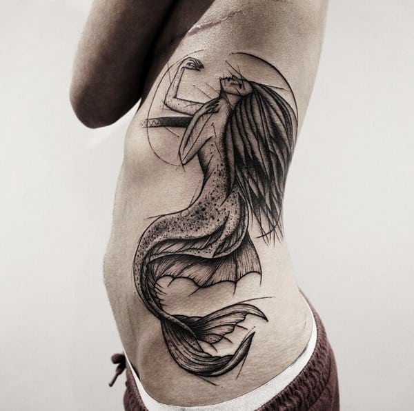 Beautiful examples of mermaid tattoos design, idea 47