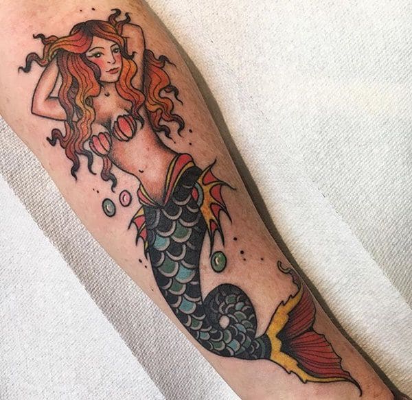 Beautiful examples of mermaid tattoos design, idea 48