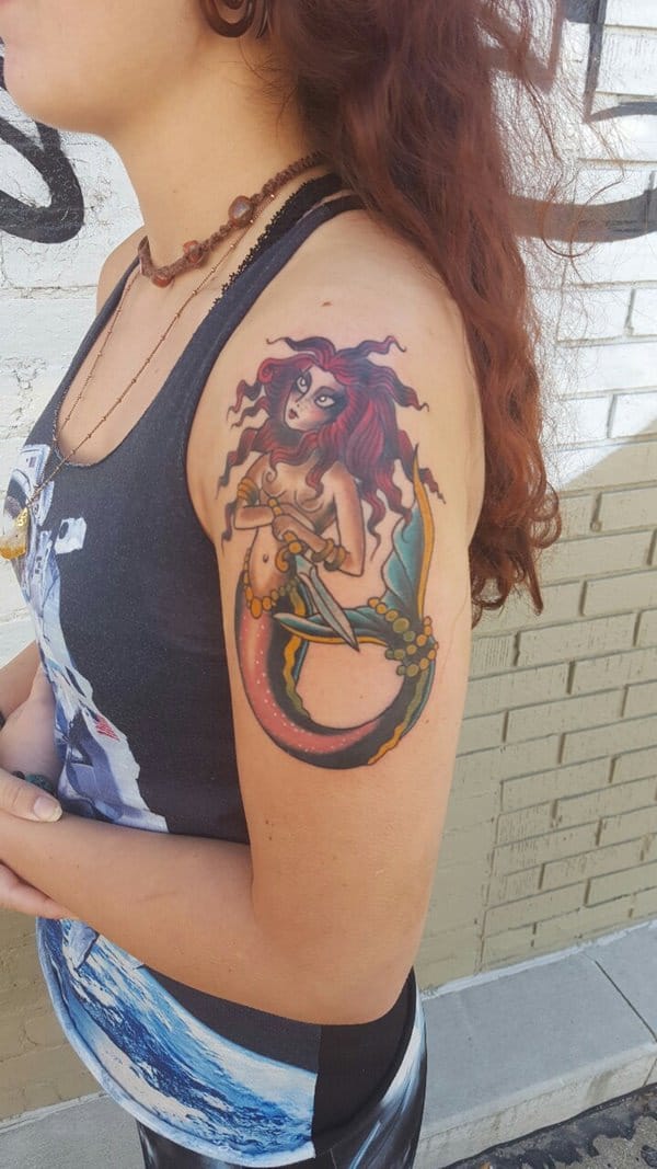 Beautiful examples of mermaid tattoos design, idea 49