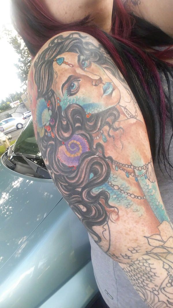 Beautiful examples of mermaid tattoos design, idea 50