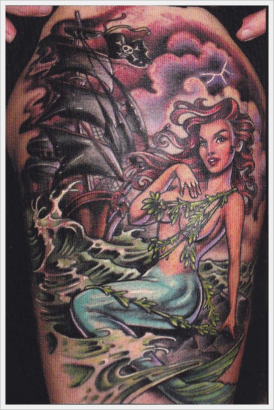 Beautiful examples of mermaid tattoos design, idea 22