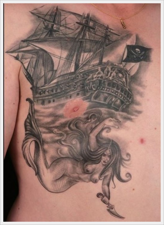 Beautiful examples of mermaid tattoos design, idea 24