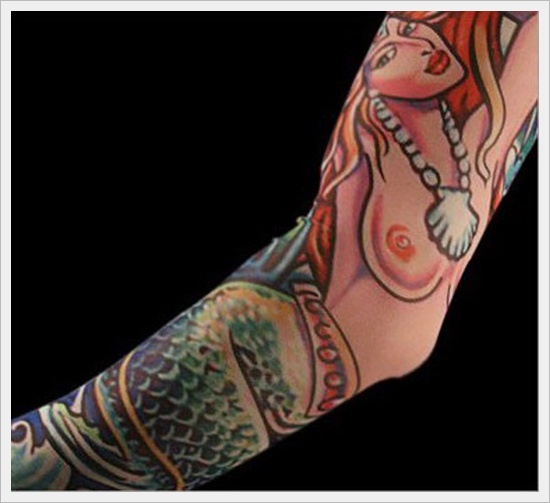 Beautiful examples of mermaid tattoos design, idea 12