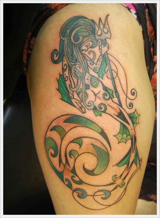 Beautiful examples of mermaid tattoos design, idea 26