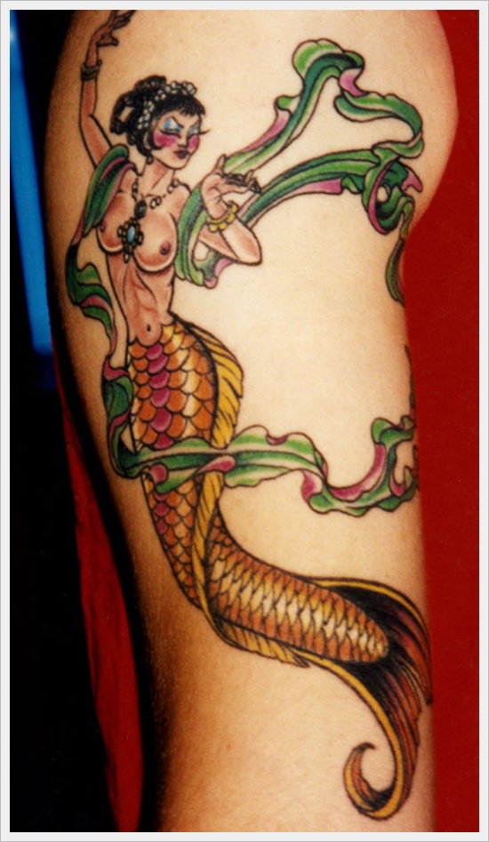 Beautiful examples of mermaid tattoos design, idea 17