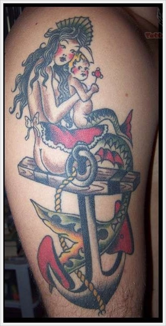 Beautiful examples of mermaid tattoos design, idea 18