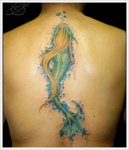 Beautiful examples of mermaid tattoos design, idea 19