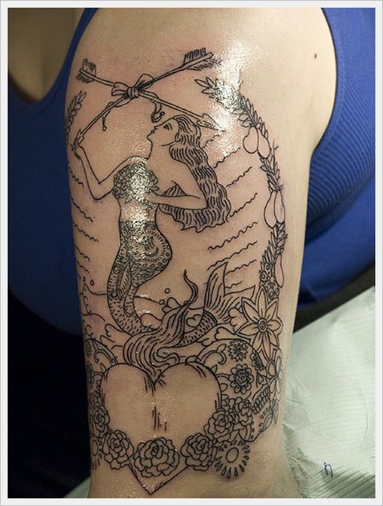 Beautiful examples of mermaid tattoos design, idea 3