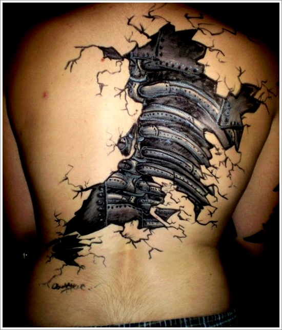 Ripped skin tattoo design, idea 2