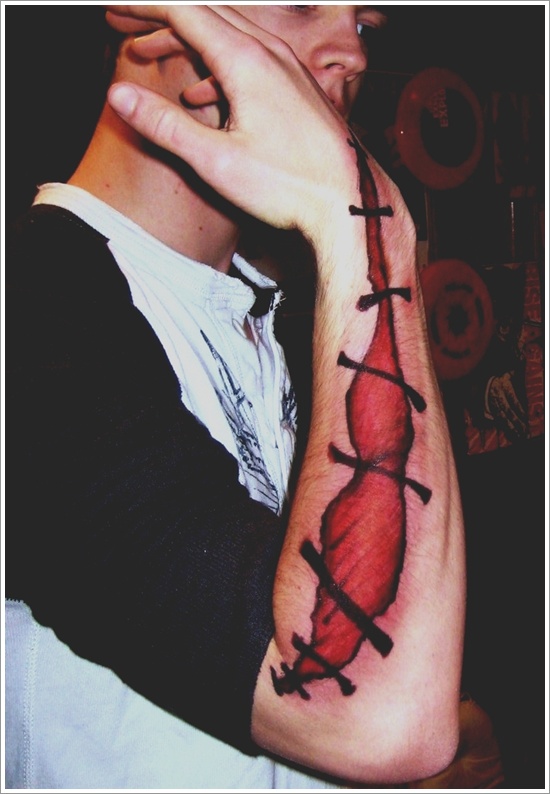 Ripped skin tattoo design, idea 12