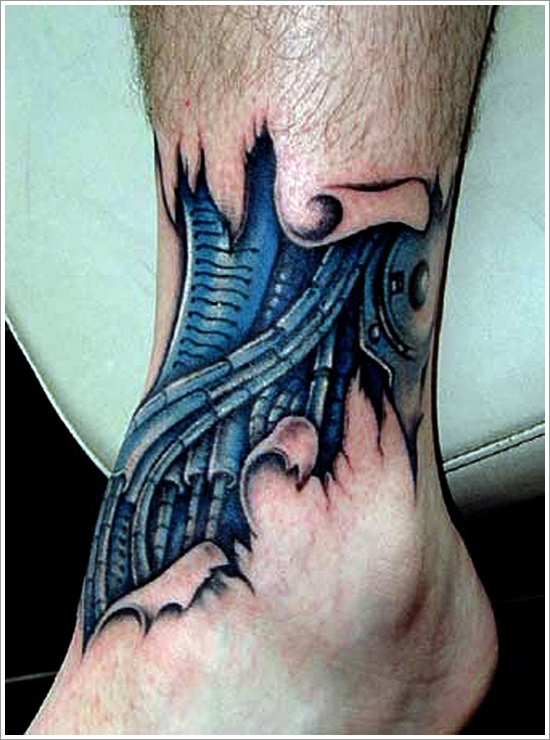 Ripped skin tattoo design, idea 10