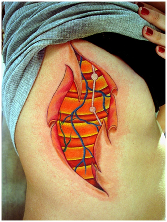 Ripped skin tattoo design, idea 25