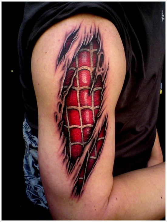 Ripped skin tattoo design, idea 14