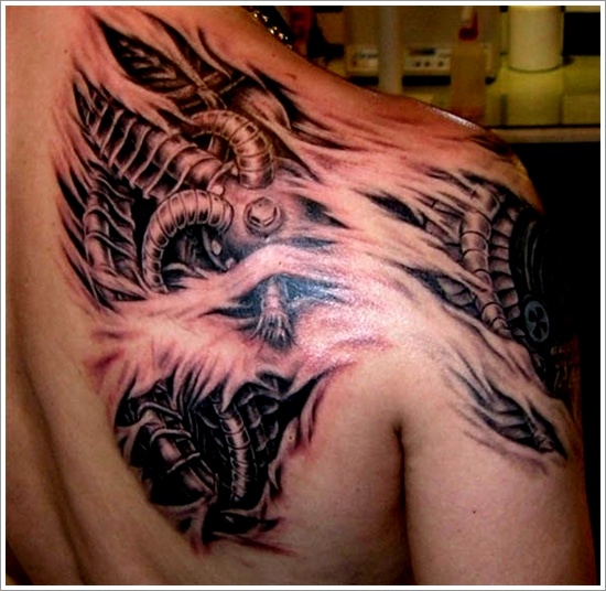 Ripped skin tattoo design, idea 29