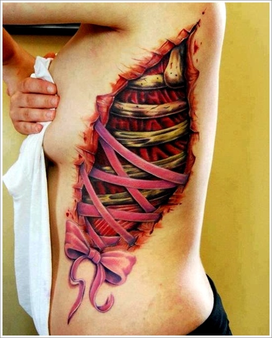 Ripped skin tattoo design, idea 16
