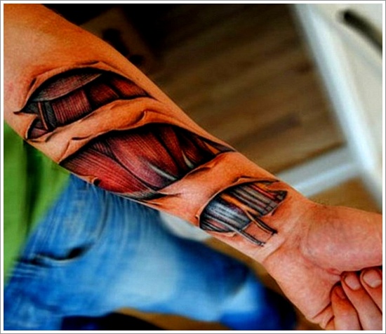 Ripped skin tattoo design, idea 19