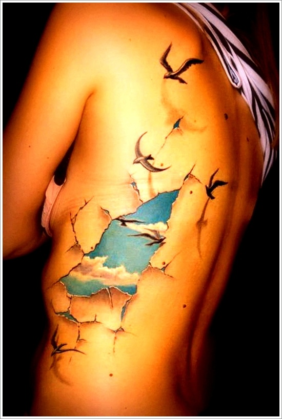 Ripped skin tattoo design, idea 4