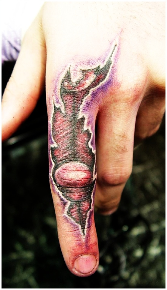 Ripped skin tattoo design, idea 9