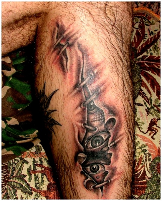 Ripped skin tattoo design, idea 22
