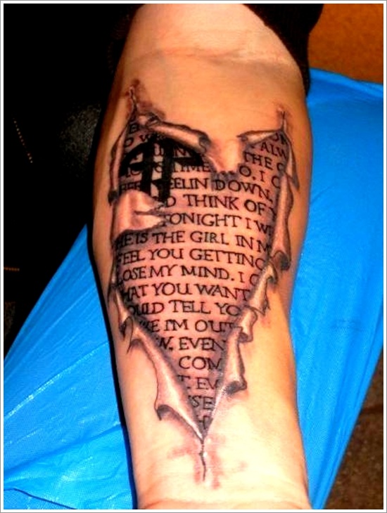 Ripped skin tattoo design, idea 6