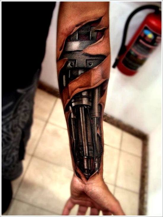 Ripped skin tattoo design, idea 11