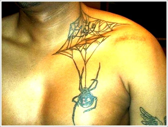 Attractive spider tattoo design, idea 25