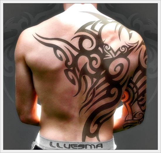 Tribal back tattoos design, idea 7