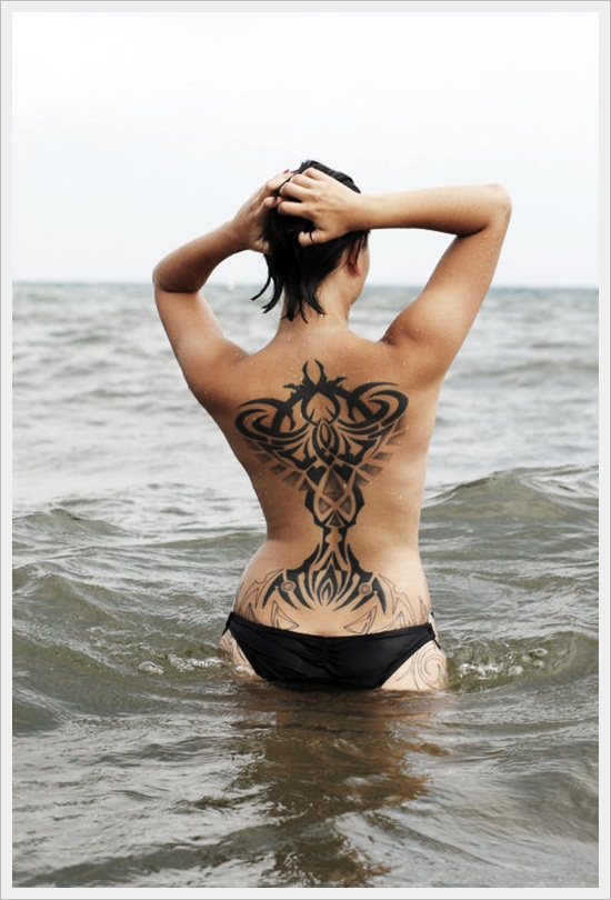 Tribal back tattoos design, idea 3