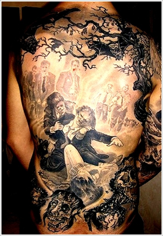 Zombie tattoos design, idea 8