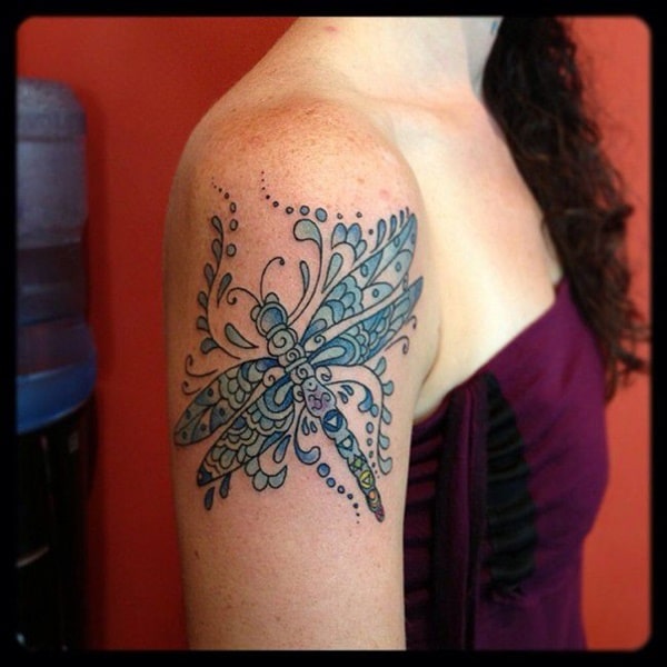 Cute and sexy dragonfly tattoo design, idea 46