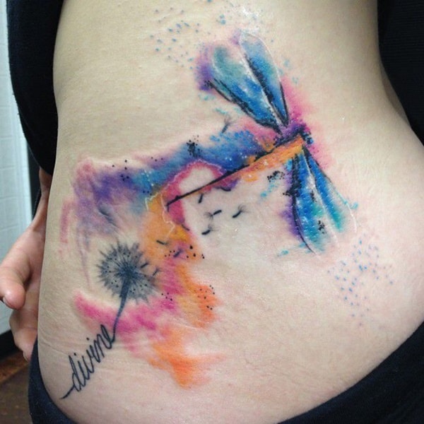 Cute and sexy dragonfly tattoo design, idea 48