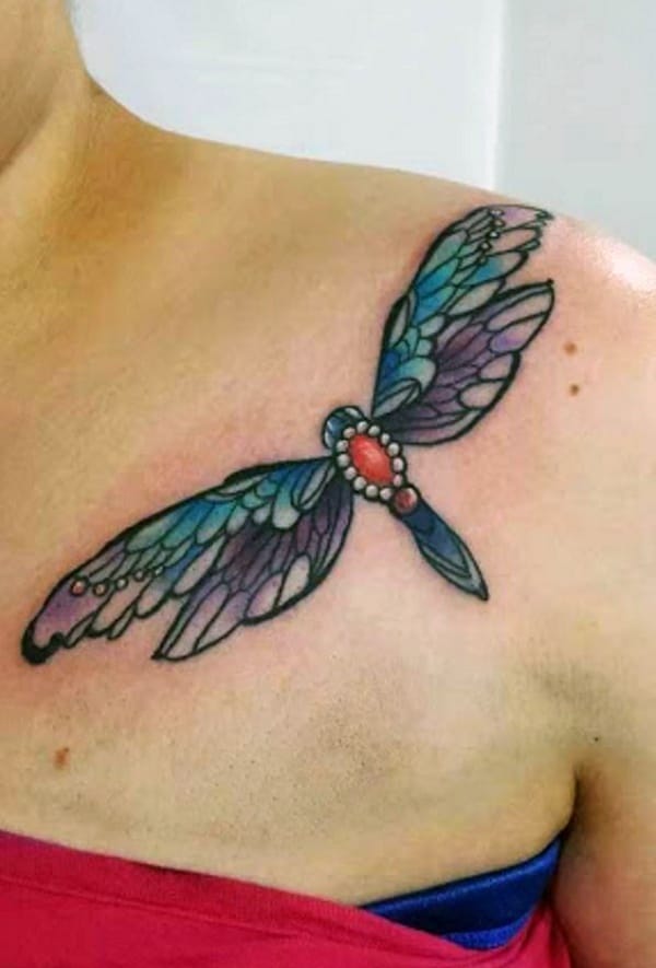 Cute and sexy dragonfly tattoo design, idea 63