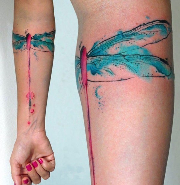 Cute and sexy dragonfly tattoo design, idea 71