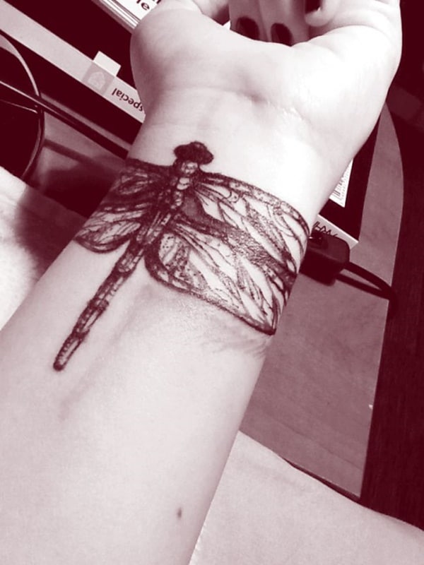 Cute and sexy dragonfly tattoo design, idea 24