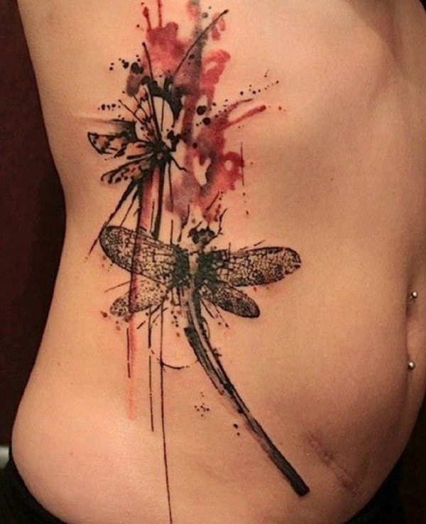 Cute and sexy dragonfly tattoo design, idea 33